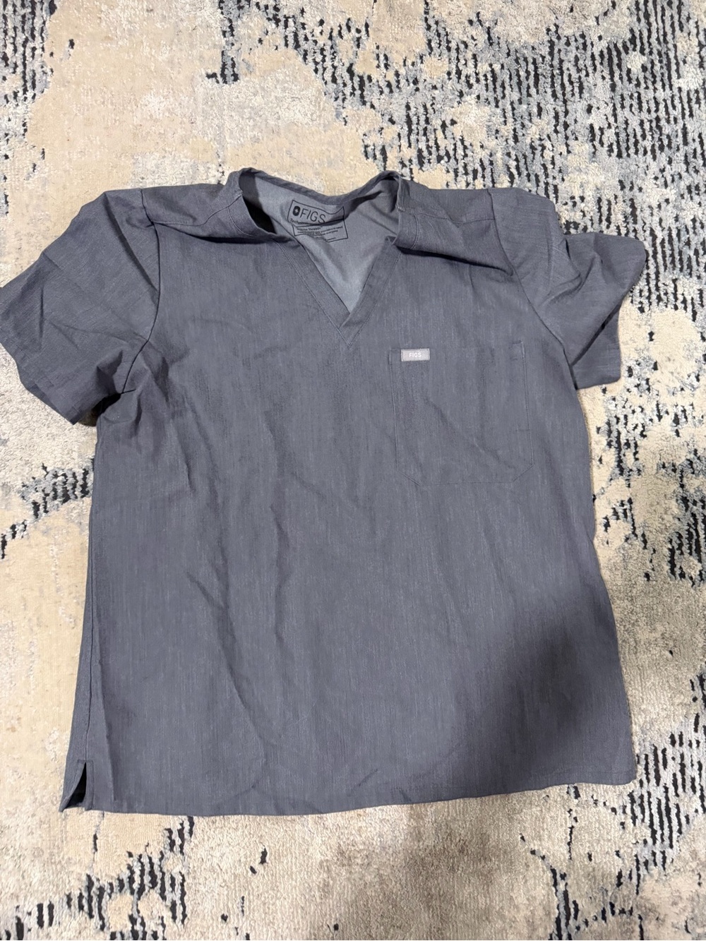 Figs Women’s Charcoal V-Neck Work Polo